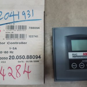 COMPRESSOR REGULATOR - COMPRESSOR REGULATOR - MAKE:MICAFIL AG;RVC12SRL# 478008; MEASURING VOLTAGE:380-415V; 50HZ;REP.BLR-MC08MCURRENT--X/5 A(L1)FOR POWER COMP.PANEL